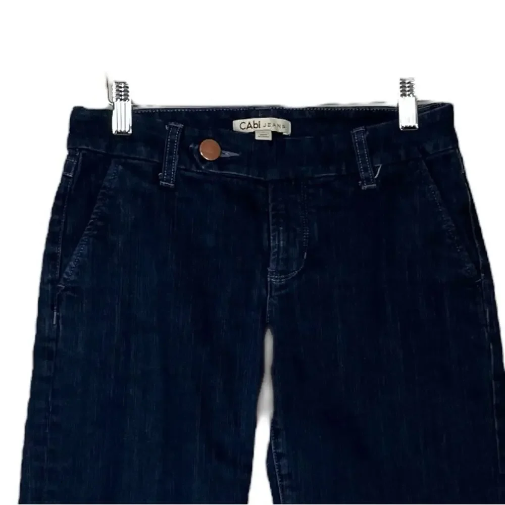 Cabi Jean #891 Shorts Long Bermuda Mid Rise Dark Wash Denim Women’s Size 2